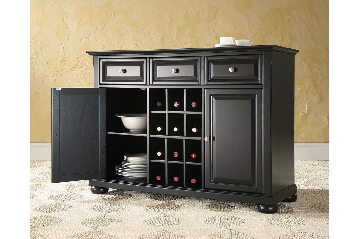 Alexandria Buffet Server / Sideboard with Wine Storage in Black