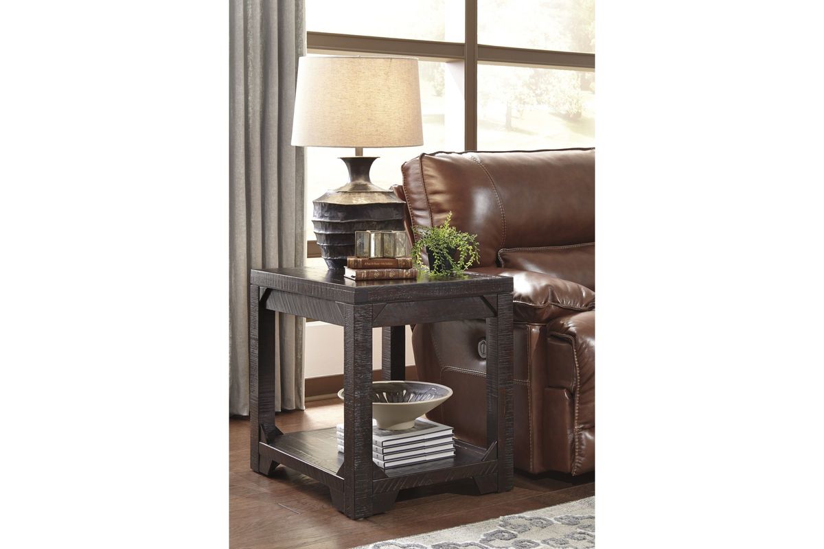 Rogness Rectangular End Table in Rustic Brown by Ashley