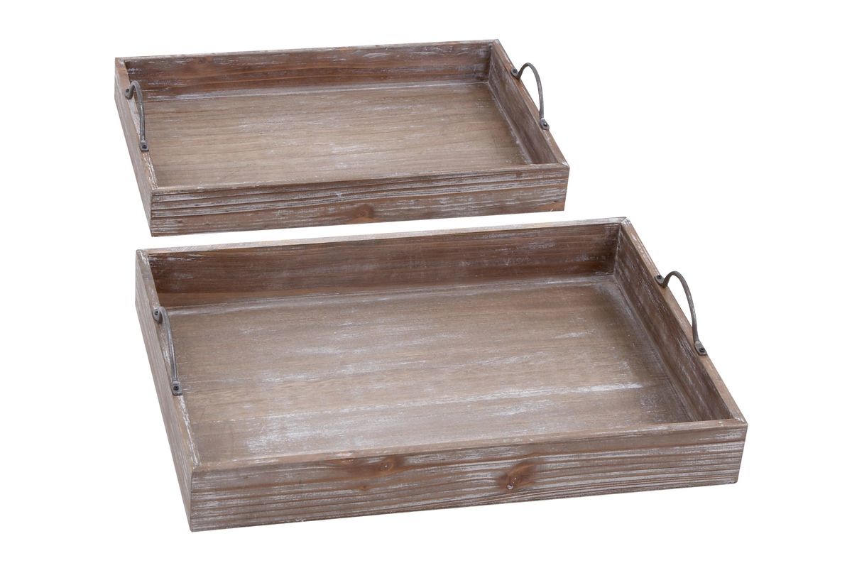 Rustic Elegance Distressed Wood Finish Rectangular Serving 