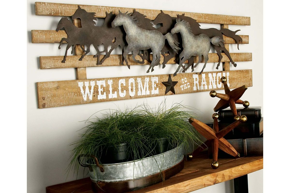 Western Reflections Welcome To The Ranch Wall Decor In Scratched Oak