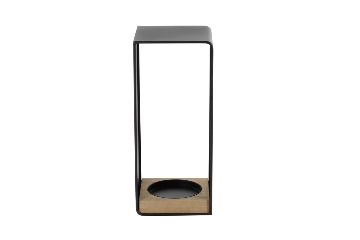 Modern Reflections Large Rectangular Candle Holder in Black