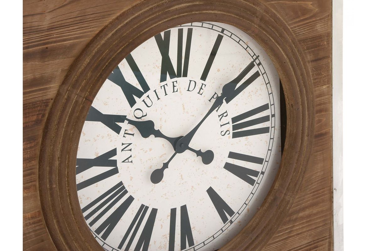 Vintage Reflections Square Wooden Wall Clock at GardnerWhite