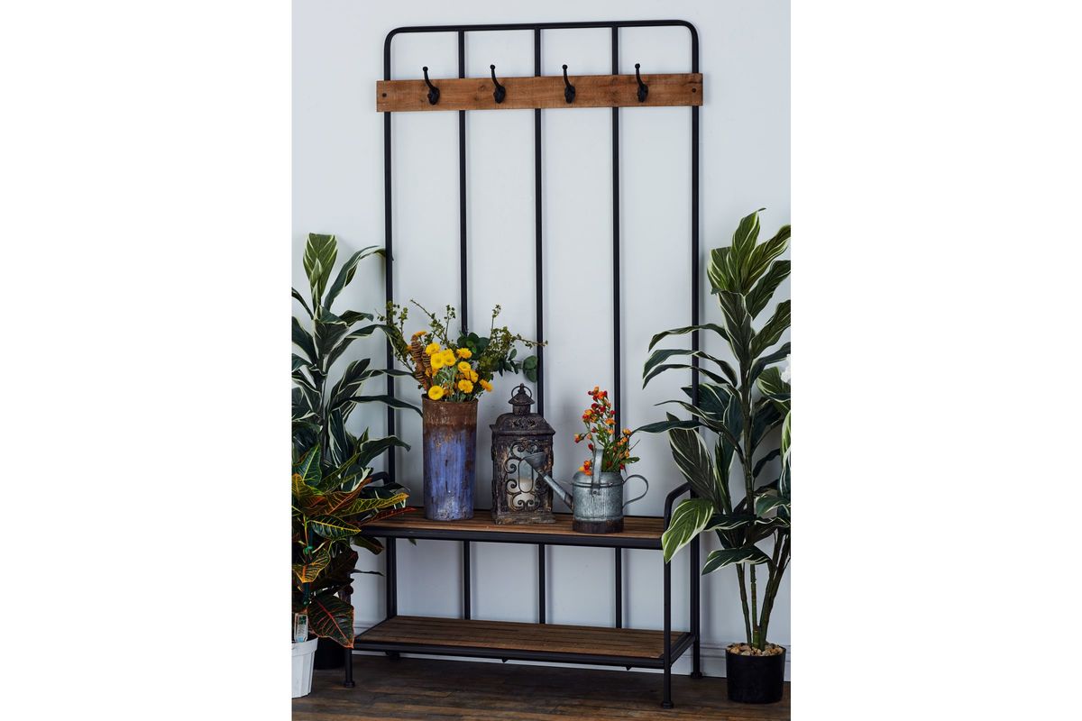Rustic Reflections Metal/Wood Coat Rack at GardnerWhite