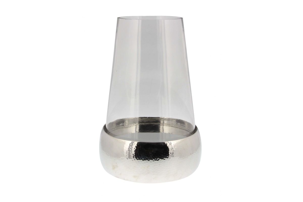 Modern Reflections Large ConeShaped Candle Holder in Silver