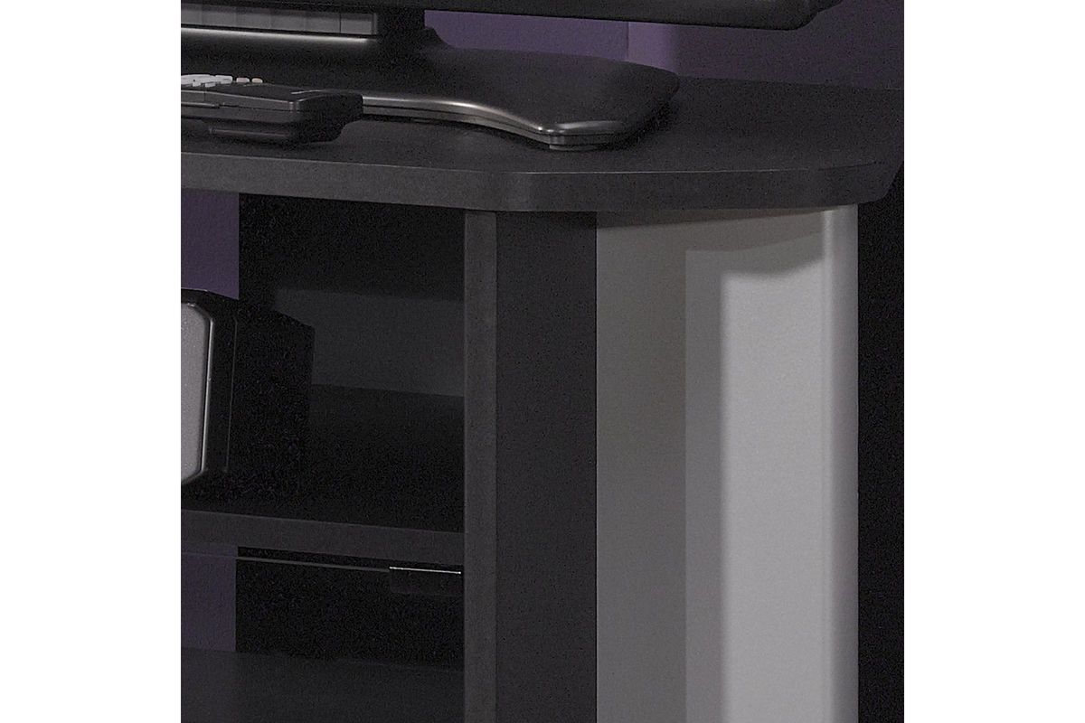 Visions Tall Corner TV Stand in Black/Metallic by Bush