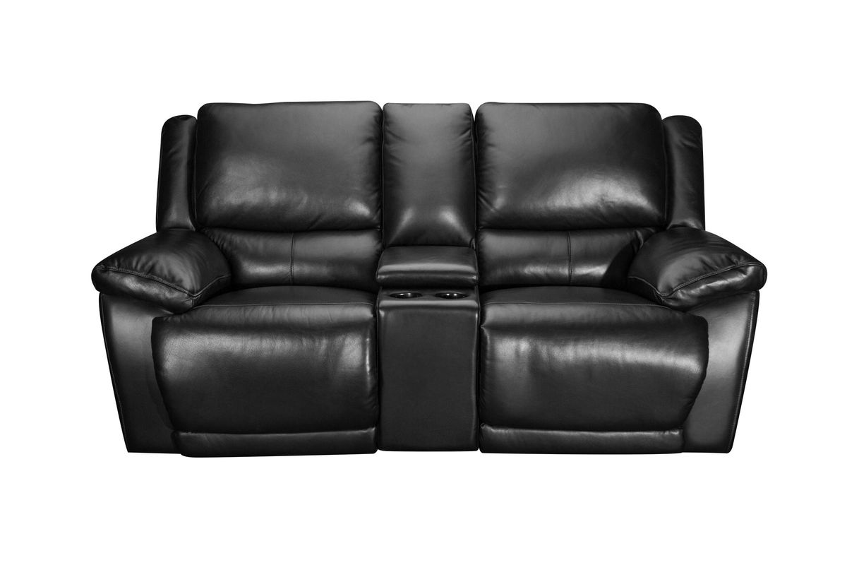 Bermuda Leather Power Reclining Loveseat with Console at GardnerWhite